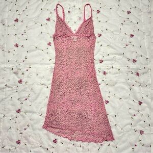 Vintage Silk Micro Mesh Leopard Slip Dress